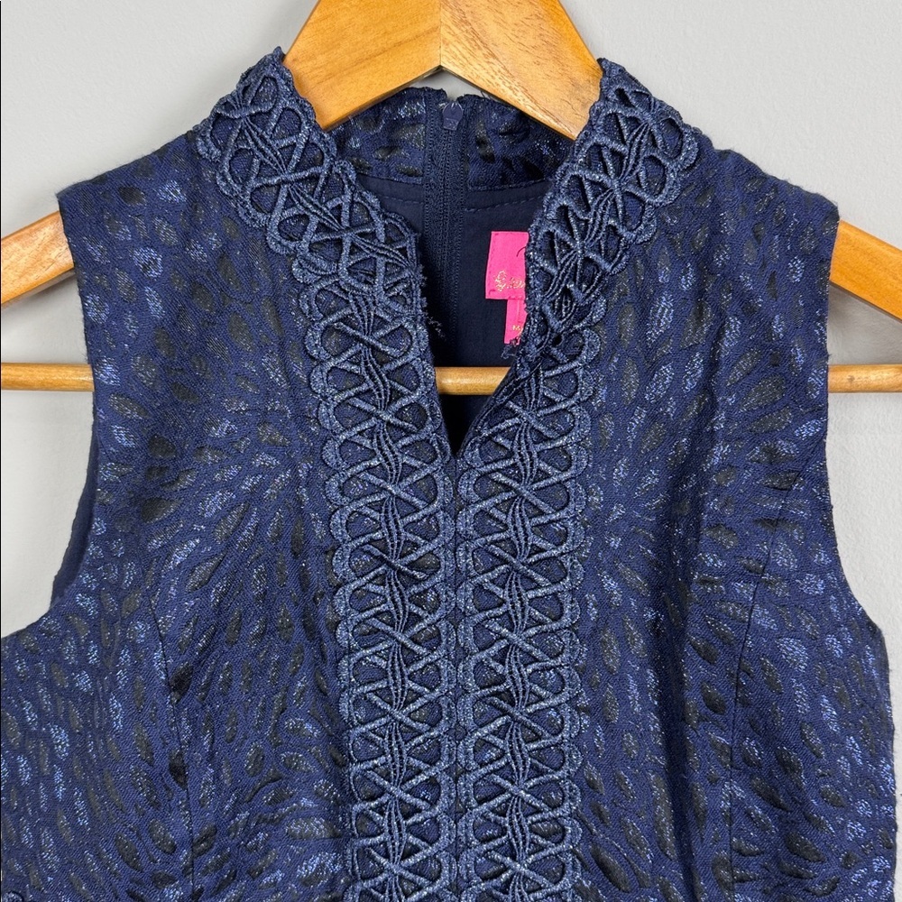 Lilly Pulitzer Girls Mini Franci Dress. Navy. Size 12. - Picture 4 of 11